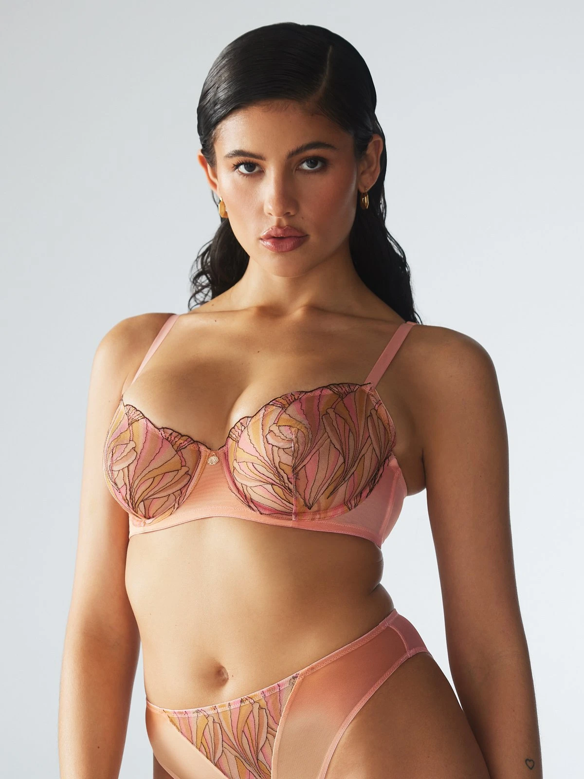 Beneath The Surface Embroidered Unlined Balconette Bra 1 Beneath The Surface Embroidered Unlined Balconette Bra