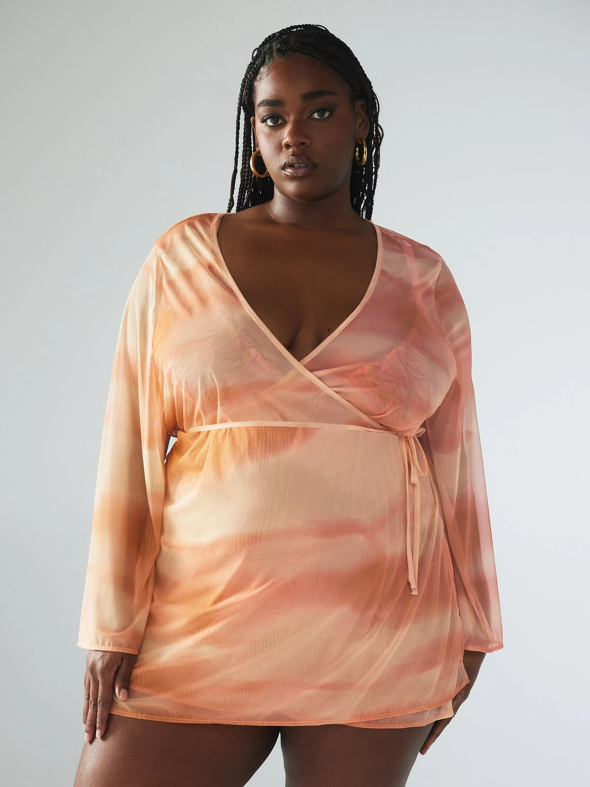 Beneath The Surface Mesh Short Robe 1 Beneath The Surface Mesh Short Robe