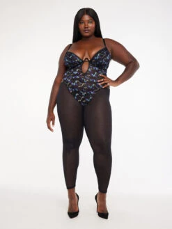 Butterfly Wings Lace & Mesh Catsuit