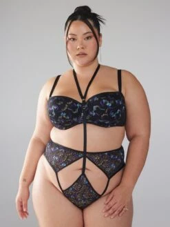 Butterfly Wings Lace & Mesh Crotchless Playsuit