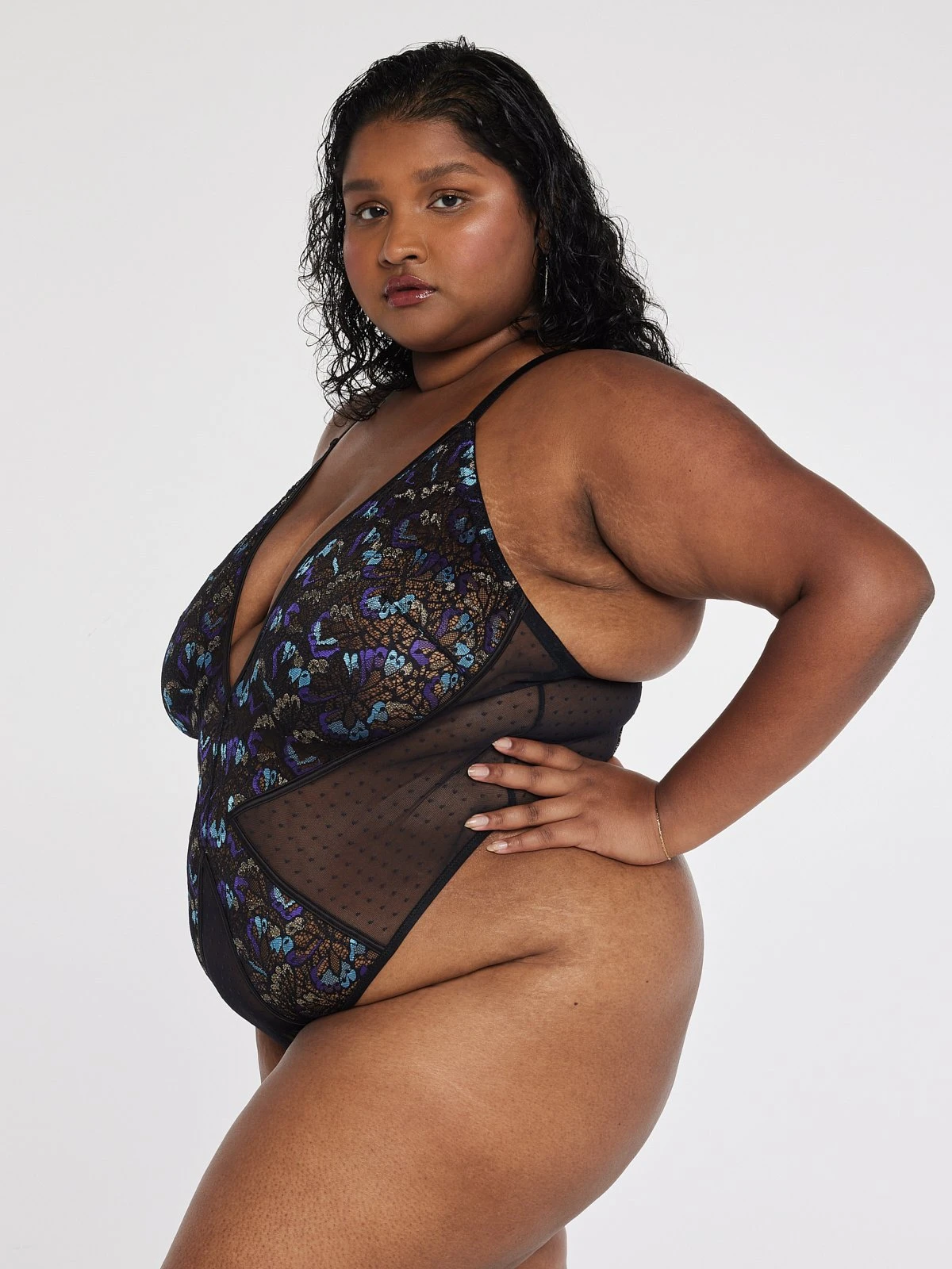 Butterfly Wings Lace & Mesh Teddy 3 Butterfly Wings Lace & Mesh Teddy - Image 3