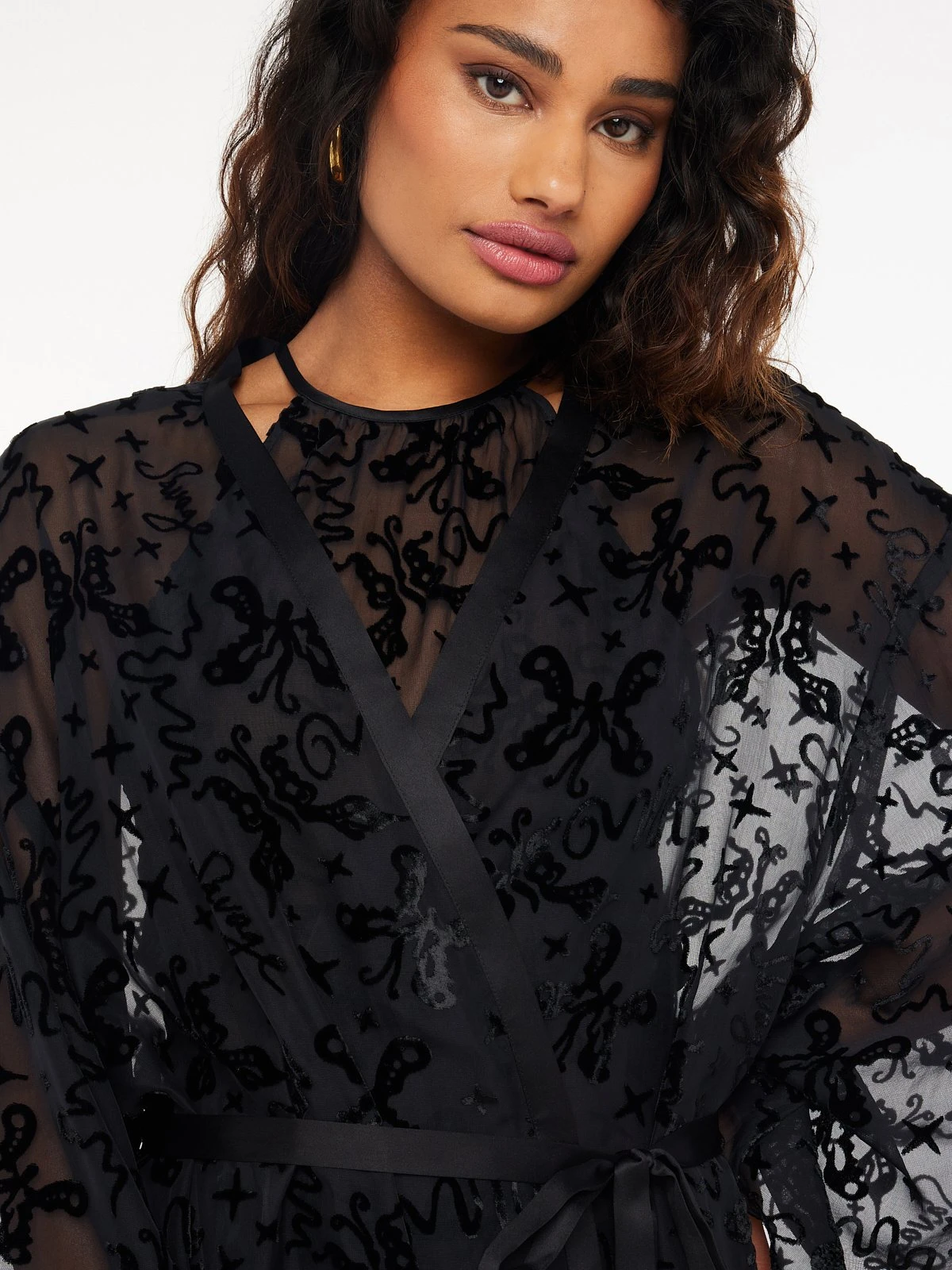 Devoré Dreams Velvet Short Robe 4 Devoré Dreams Velvet Short Robe - Image 4