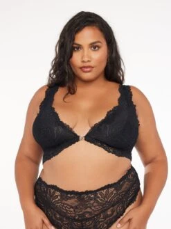 Romantic Corded Lace Front-Closure Bralette